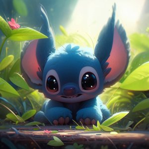 Stitch u zagrljaju tropske prirode Stitch u zagrljaju tropske prirode